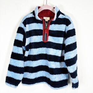Hanna Andersson Blue Striped Quarter Zip Sweatshirt
